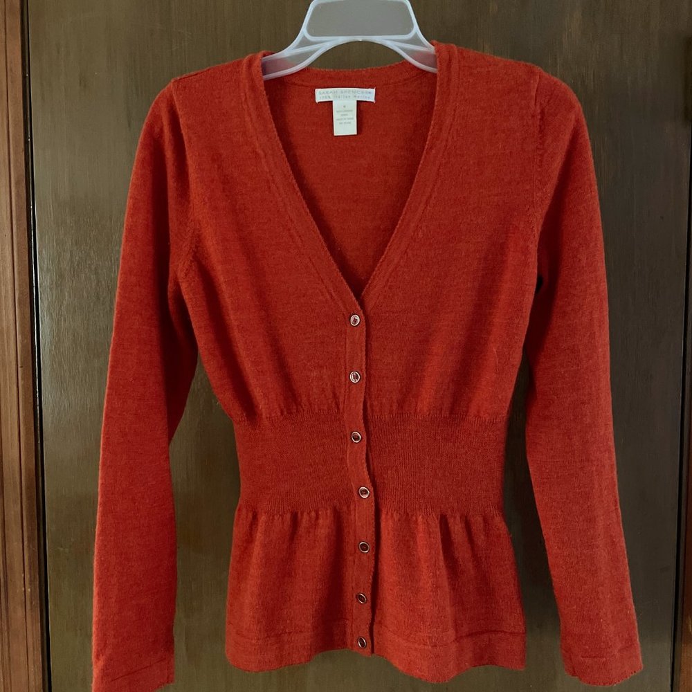 Sarah Spencer 100% Italian Merino Wool Sweater - Burnt orange - Women's Sz M